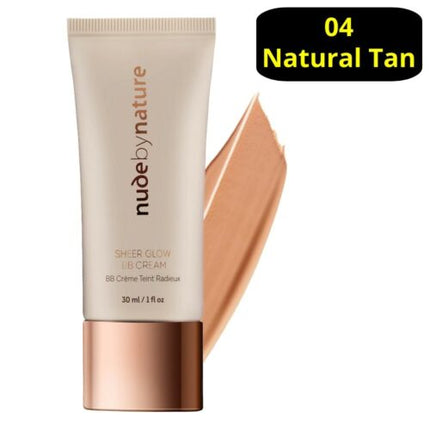 Nude By Nature Sheer Glow BB Cream 30ML 04 Nude Natural Tan - OhYouLuckyDuck.com.au