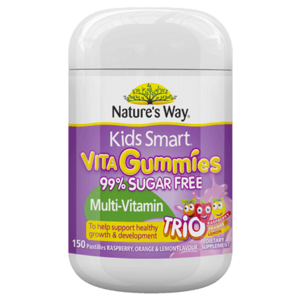 Natures Way Kids Smart Vita Gummies Sugarfree Multivitamins Trio 150 Pastilles - OhYouLuckyDuck.com.au