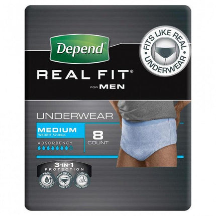 Depend Underwear Realfit Male Medium 8 pack - OhYouLuckyDuck.com.au