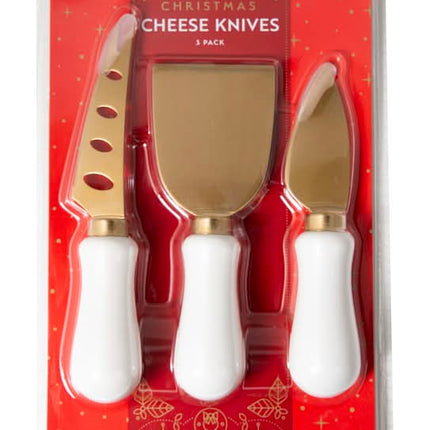 Coles Christmas Cheese Knives 3Pcs