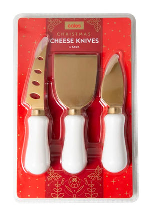 Coles Christmas Cheese Knives 3Pcs