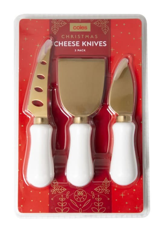 Coles Christmas Cheese Knives 3Pcs