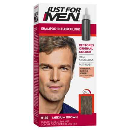 Just For Men Shampoo-In Hair Colour Medium Dark Brown - OhYouLuckyDuck.com.au