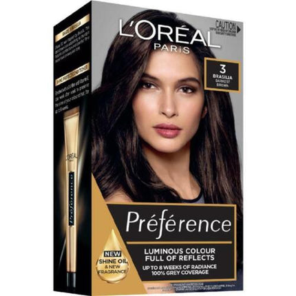 L'Oreal Preference Permanent Hair Dye - Brasilia Dark Brown 3.0 - OhYouLuckyDuck.com.au