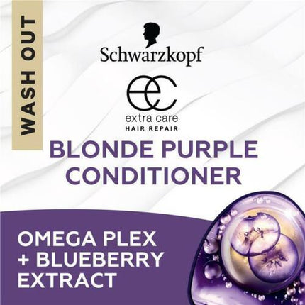 Schwarzkopf Extra Care Blonde Anti-Yellow Toning Purple Shampoo 250mL - OhYouLuckyDuck.com.au