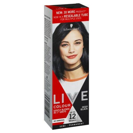 Schwarzkopf Live Colour Deep Black 75Ml - OhYouLuckyDuck.com.au