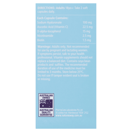 Natures Way Beauty Hyaluronic Acid 40 Capsules - OhYouLuckyDuck.com.au