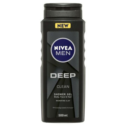 Nivea Men Deep Shower Gel 500ml - OhYouLuckyDuck.com.au