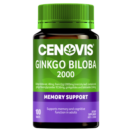 Cenovis Ginkgo Biloba 2000 Value 100 Tablets - OhYouLuckyDuck.com.au