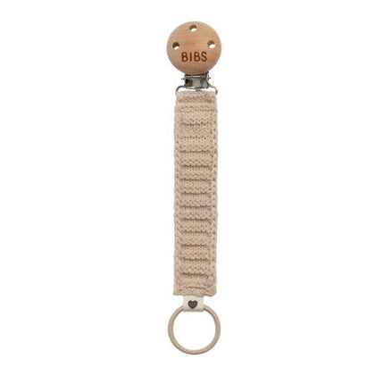 BIBS Knitted Pacifier Clip Vanilla