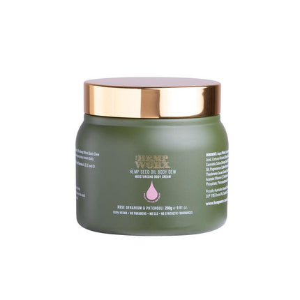Hemp Worx Body Dew Rose Geranium & Patchouli 250 g - OhYouLuckyDuck.com.au