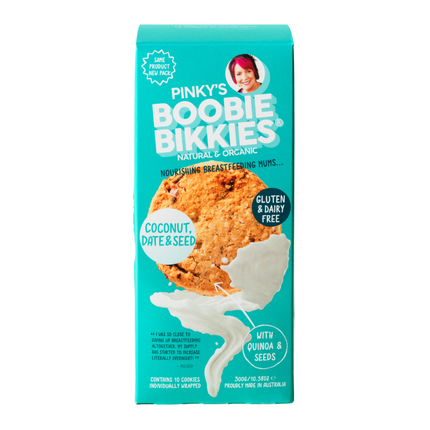 Boobie Bikkies Gluten Free Dairy Free Lactation Cookies Coconut Date and Seed 250G