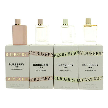 Burberry Her 4 Piece Miniature Fragrance Gift Set 4X5ML