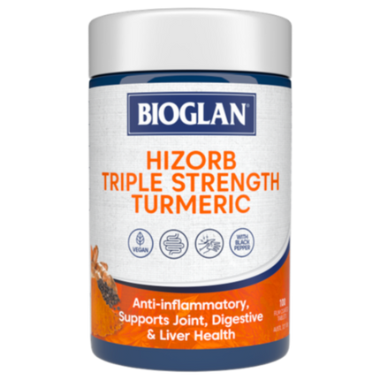 Bioglan Hi-Zorb Triple Strength Tumeric 100 Tablets - OhYouLuckyDuck.com.au