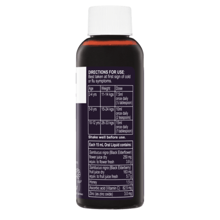 Sambucol Black Elderberry Cold & Flu Relief Kids Liquid 120ml - OhYouLuckyDuck.com.au