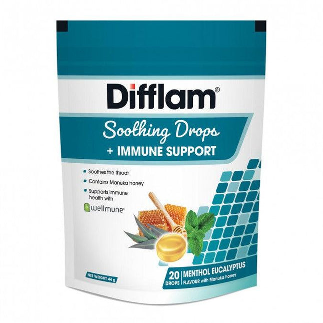 Difflam Soothing Drops + Immune Support Eucalyptus Menthol 20 Drops - OhYouLuckyDuck.com.au