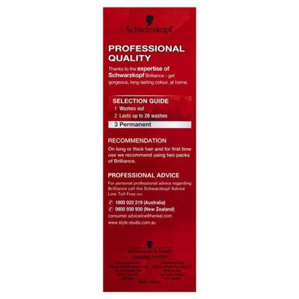 Schwarzkopf Brilliance Colour Creme 50 Venetian Sunset Up To 10 Weeks Intensity - OhYouLuckyDuck.com.au