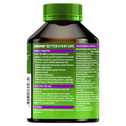 Cenovis 50+ Multi Once Daily 100 Capsules - OhYouLuckyDuck.com.au