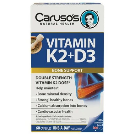 Caruso’s Vitamin K2 + D3 Caps 60 - OhYouLuckyDuck.com.au