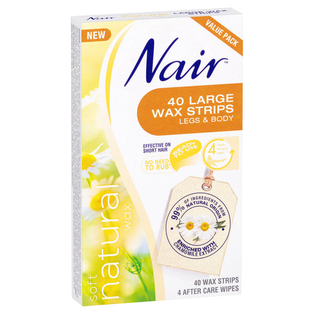 Nair Soft Natural Wax Strips Large 40pack