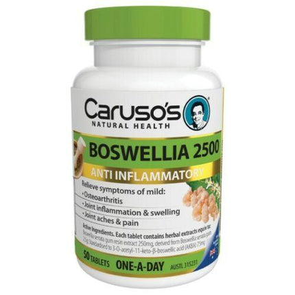 Caruso's Boswellia 2500 Tablets 50 - OhYouLuckyDuck.com.au