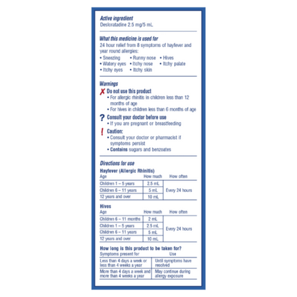 Claratyne DES Hayfever & Allergy Relief Bubblegum Syrup For Kids 100ml - OhYouLuckyDuck.com.au