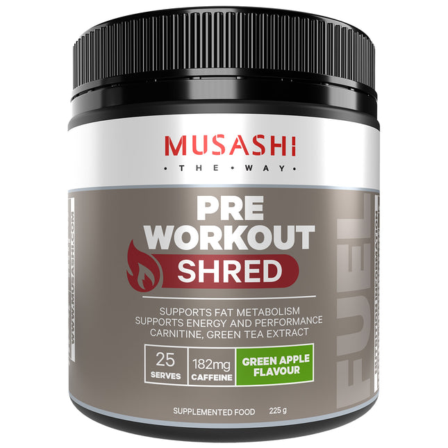 Musashi Pre-Workout Shred Green Apple 225g