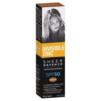Invisible Zinc Sheer Defence Tinted Moisturiser SPF50 50g
