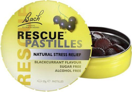 Bach Rescue Remedy Pastilles Blackcurrant 50g - OhYouLuckyDuck.com.au