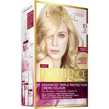 L'Oréal Paris Excellence Crème Permanent Hair Colour 10 Very Light Blonde - OhYouLuckyDuck.com.au