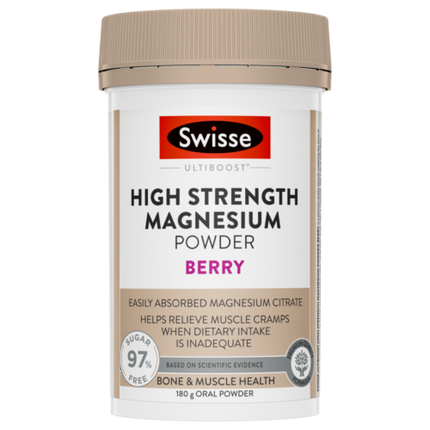 Swisse Ultiboost High Strength Magnesium Powder Berry 180G - OhYouLuckyDuck.com.au