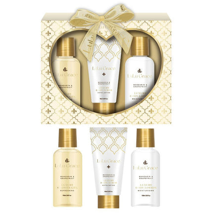 Lulu Grace Mandarin and Grapefruit 3 Piece Pamper Gift Set 700ML