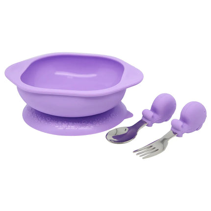 Marcus & Marcus Toddler Mealtime Set - Willo Whale Lilac
