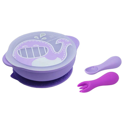 Marcus & Marcus Toddler First Self Feeding Set - Willo Whale Lilac