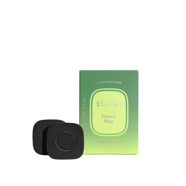Ecoya Car Diffuser with Two French Pear Fragrance Pods