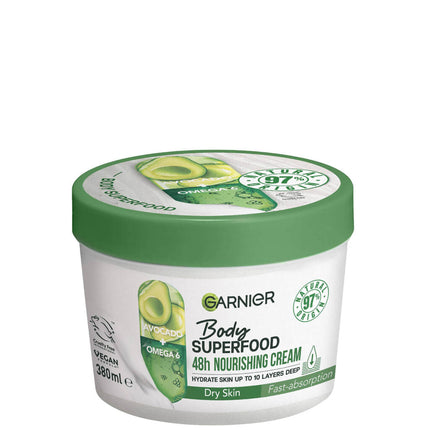 Garnier Body Superfood Nourishing Body Cream With Avocado & Omega 6 - 380 ml - OhYouLuckyDuck.com.au