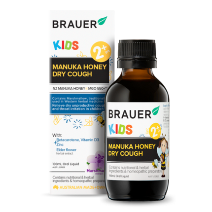 Brauer Kids Manuka Honey Dry Cough 100ml - OhYouLuckyDuck.com.au