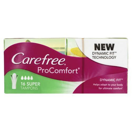 Carefree ProComfort Super Tampons 16 Pack - OhYouLuckyDuck.com.au