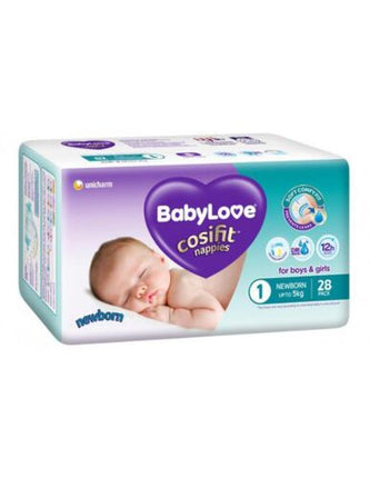 BabyLove Cosifit Nappies Newborn 28 pack - OhYouLuckyDuck.com.au
