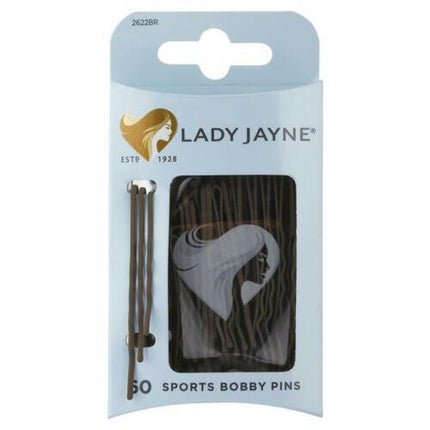 Lady Jayne Brown Super Hold Contoured Bobby Pins - 60 Pk - OhYouLuckyDuck.com.au