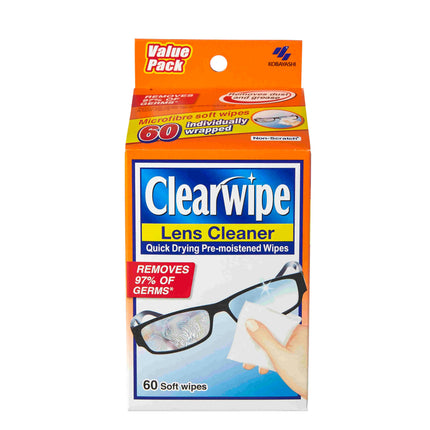 Clearwipe Lens Cleaner Wipes Value Pack 60 Sachets