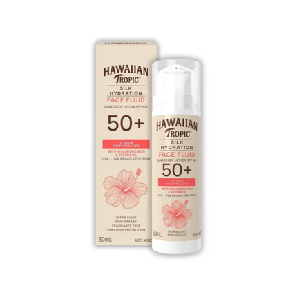 Hawaiian Tropic Silk Hydration Face Fluid Sunscreen Lotion SPF50 Plus 50ml