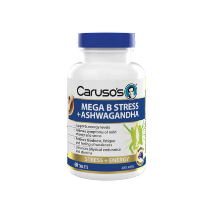 Caruso's Mega B Stress + Ashwagandha Tabs 60