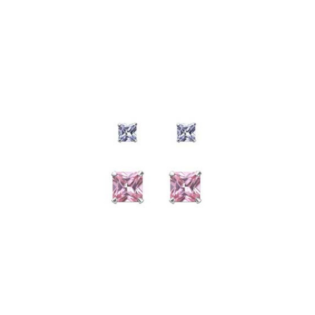 Rossan Duo Pack Square Cz Stud Fe4734