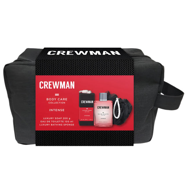 Crewman Intense Gift Set with Toiletry Bag, EDT 100ML, Soap 200G and Bathing Sponge