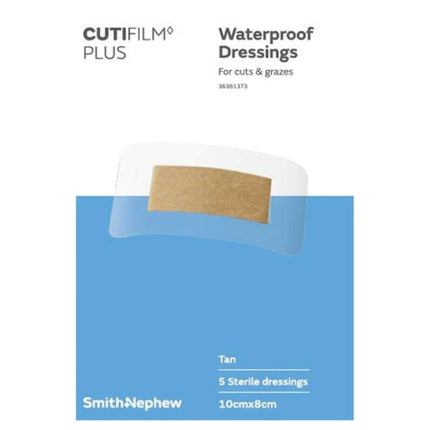 Cutifilm Plus Waterproof Dressing Tan 10cm x 8cm 5 Pack