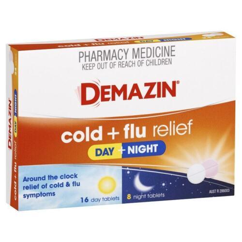 Demazin Cold + Flu Relief Day and Night Tablets 24 Tablets - OhYouLuckyDuck.com.au