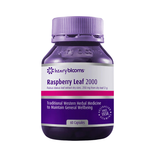 Henry Blooms Raspberry Leaf 2000 60 Vegetarian Capsules