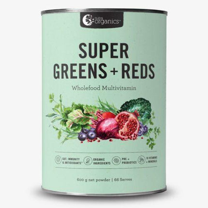 Nutra Organics Super Greens & Reds Powder 150G - OhYouLuckyDuck.com.au