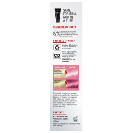 Schwarzkopf Live Colour Pastels Cotton Candy Pink 75ml - OhYouLuckyDuck.com.au